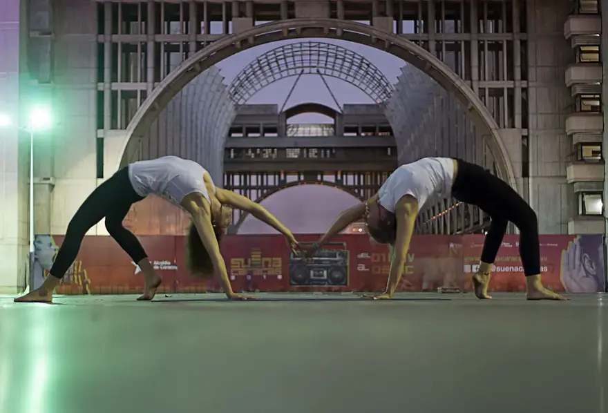 A partner yoga practice — breathwork and connection